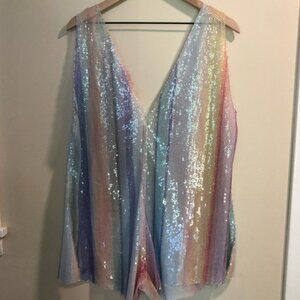 FARM Rio Rainbow Romper Music Festival/Eras Tour/Pride/Hippie/Boho size L